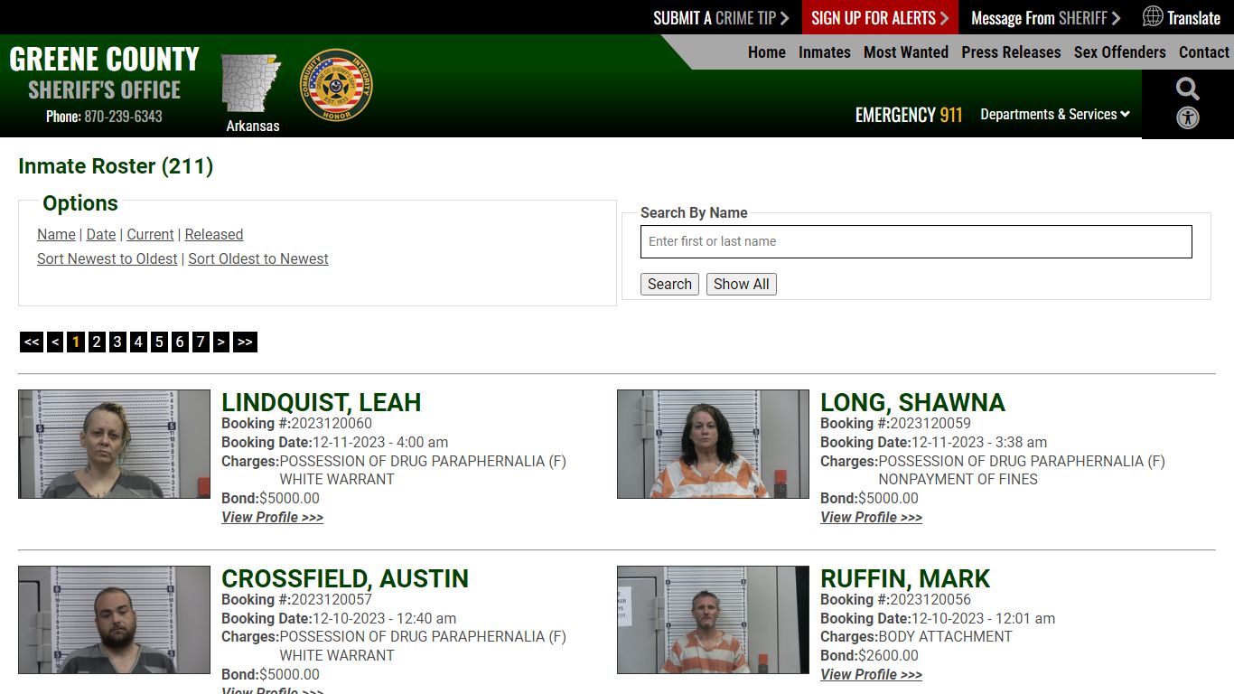 Inmate Roster - Current Inmates Booking Date Descending - Greene County ...