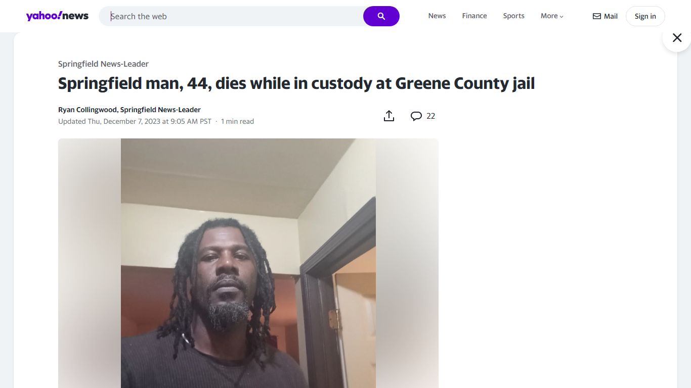 Springfield man, 44, dies while in custody at Greene County jail - Yahoo